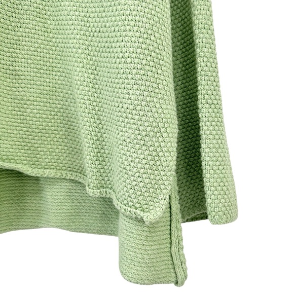 Free People FP Beach Hailee Sweater - Green Waffle Knit Slouchy Henley Top sz M - Picture 5 of 12